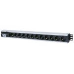 Intellinet Vertical Rackmount 12-Way Power Strip - German Type, With Single Air Switch, No Surge Protection