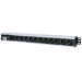 Intellinet Vertical Rackmount 12-Way Power Strip - German Type, With Single Air Switch, No Surge Protection (Euro 2-pin plug)