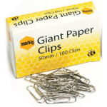 MARBIG PAPER CLIPS GIANT ROUND 50MM BOX 100