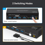 JLC HDMI KVM Switch 2 Monitors 2 Computers