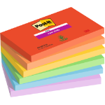 Post-It Post it Super Sticky Notes Playful Colours 76x127mm 90 Sheets (Pack 6) 7100258796