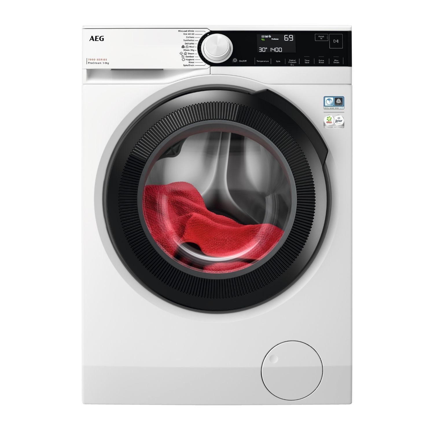 AEG  LFR73944B Series 7000 ProSteam 9Kg 1400 Spin Washing Machine White