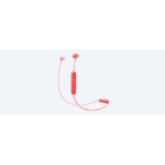 Sony WI-C300 Headset Draadloos In-ear Oproepen/muziek Micro-USB Bluetooth Rood