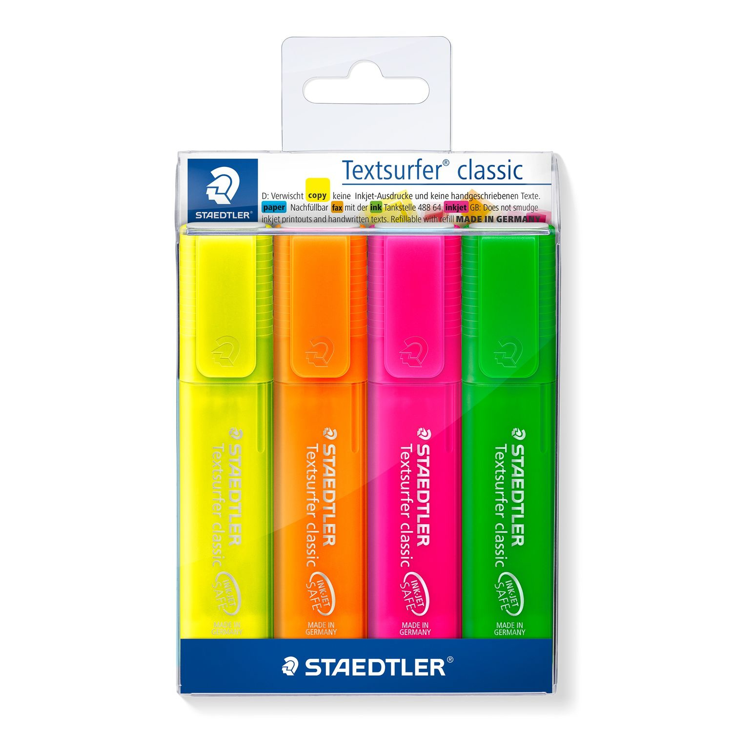 Image of Staedtler 364 P WP4 marker 4 pc(s) Chisel tip Green, Orange, Pink,...