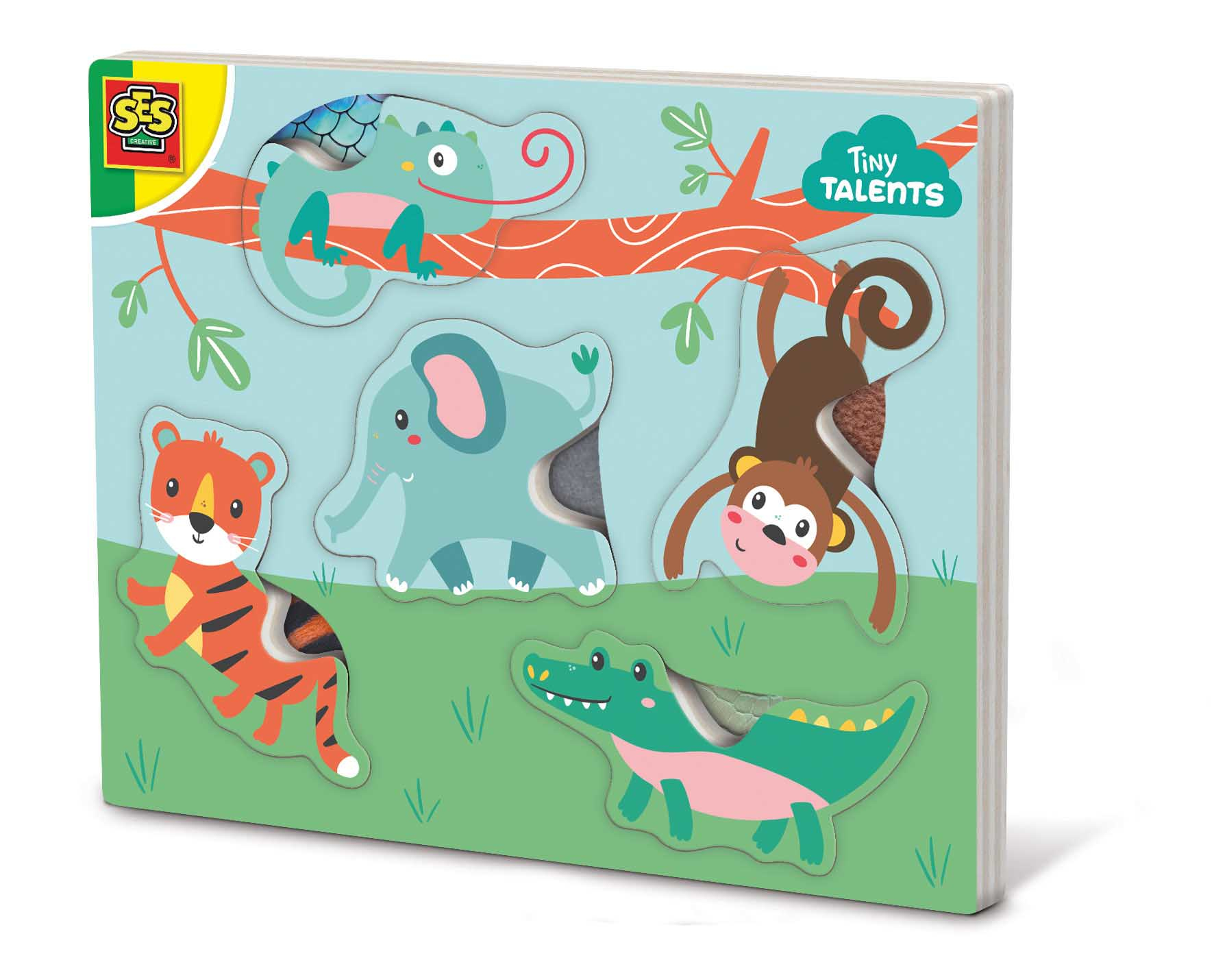 SES Creative Tiny Talents Touch and feel animal puzzle Frame puzzle 5 pc(s) Animals
