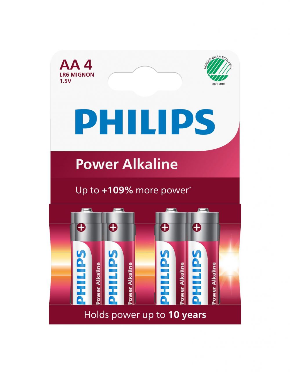 Philips Power Alkaline AA Batteries Pack of 4