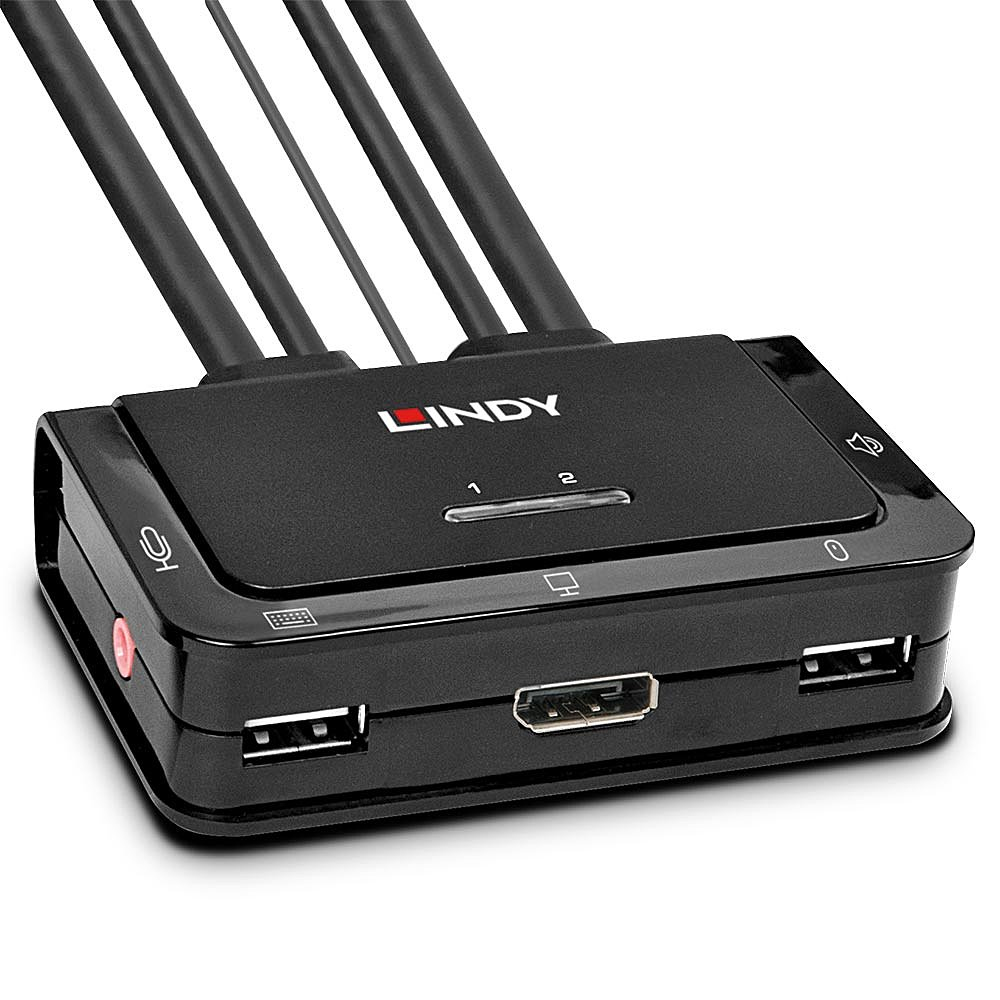 Image of Lindy 2 Port DisplayPort 1.2, USB 2.0 Cable KVM Switch