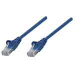Intellinet Network Patch Cable, Cat5e, 0.25m, Blue, CCA, U/UTP, PVC, RJ45, Gold Plated Contacts, Snagless, Booted, Lifetime Warranty, Polybag
