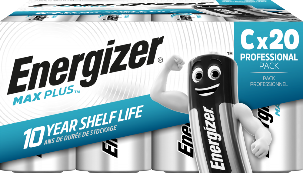 Energizer Max Plus C Alkaline Batteries (Pack 20) - E301324102