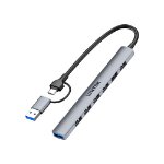 UNITEK H1209AGY01 interface hub USB Type-C 5000 Mbit/s Grey