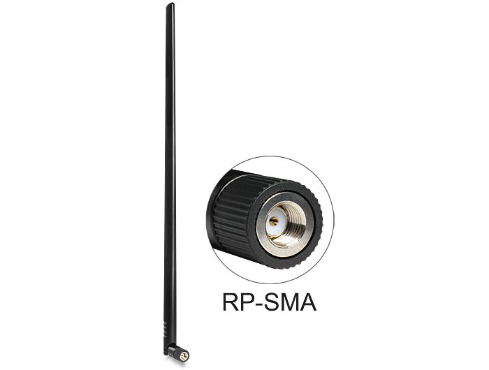 88450 DELOCK 88450 - 9 dBi - 2.4 - 2.5 GHz - IEEE 802.11b - IEEE 802.11g - IEEE 802.11n - 50 ? - Omni-directional antenna - RP-SMA