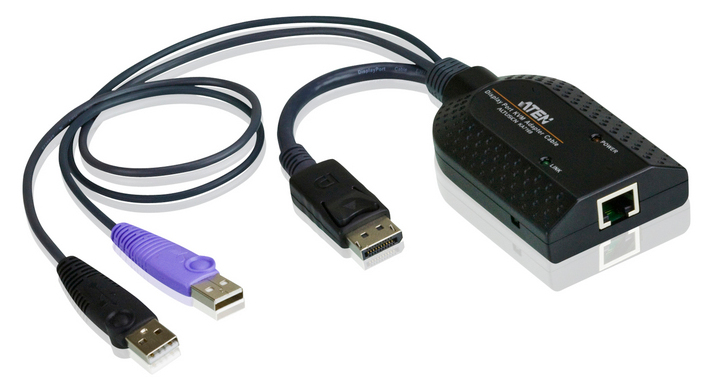 KA7169 ATEN USB - DisplayPort to Cat5e/6 KVM Adapter Cable (CPU Module) - USB - USB 2.0 - Black - 56 mm - 91 mm - 21 mm