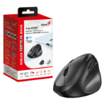 Genius Computer Technology Ergo 8350S Wireless Ergonomic Vertical Mouse, Blutooth & 2.4 GHz, Adjustable DPI levels up to 2400 DPI, 5 Button with Scroll Wheel, Dark Grey
