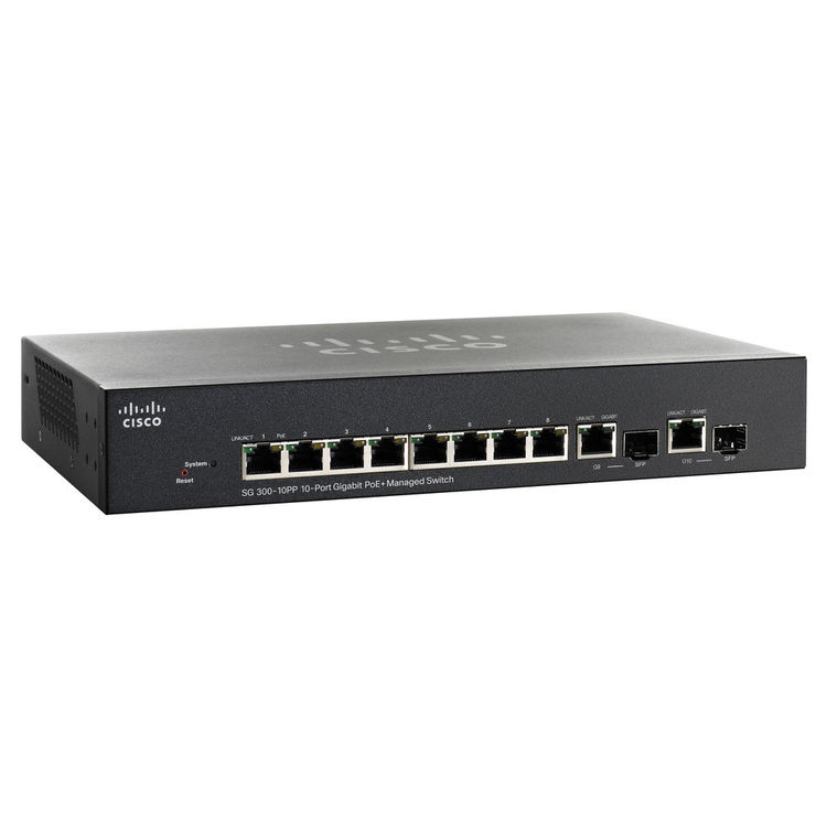 Cisco SG300-10PP-K9NA-RF 8-Port Network Switch
