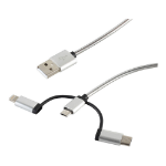 Innovation IT 204628 USB cable 1 m 2.0 USB A Micro-USB B Silver,Stainless steel