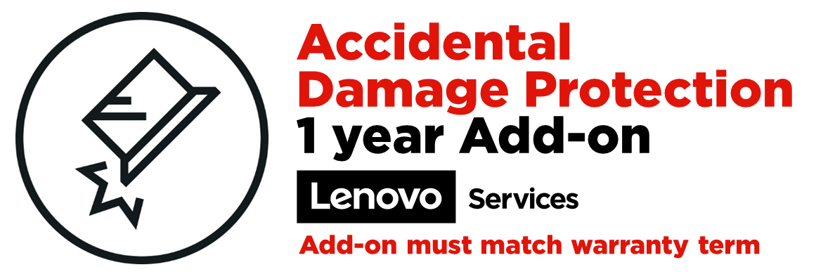 Lenovo Accidental Damage Protection - Accidental damage coverage - 1 year - for IdeaPad 3 14ITL05, 3 15, 3 Chrome 14M836, IdeaPad Slim 3 15, 3 16