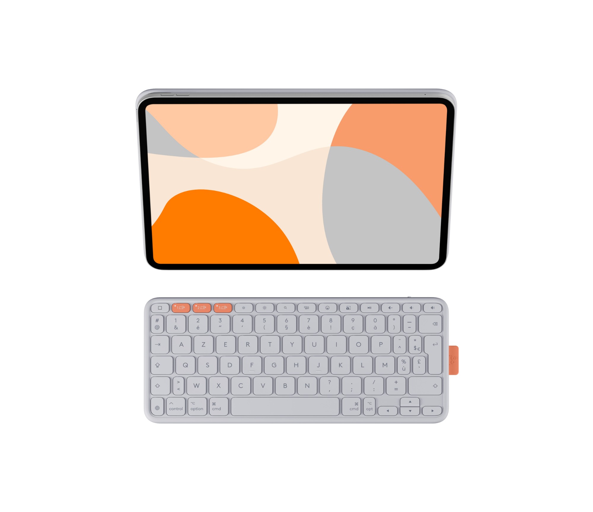 Logitech Light/Grey Flip Folio Azerty French Bluetooth