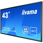 iiyama LH4342UHS-B1 Signage Display Digital signage flat panel 108 cm (42.5") IPS 500 cd/m² 4K Ultra HD Black Built-in processor Android 8.0 18/7