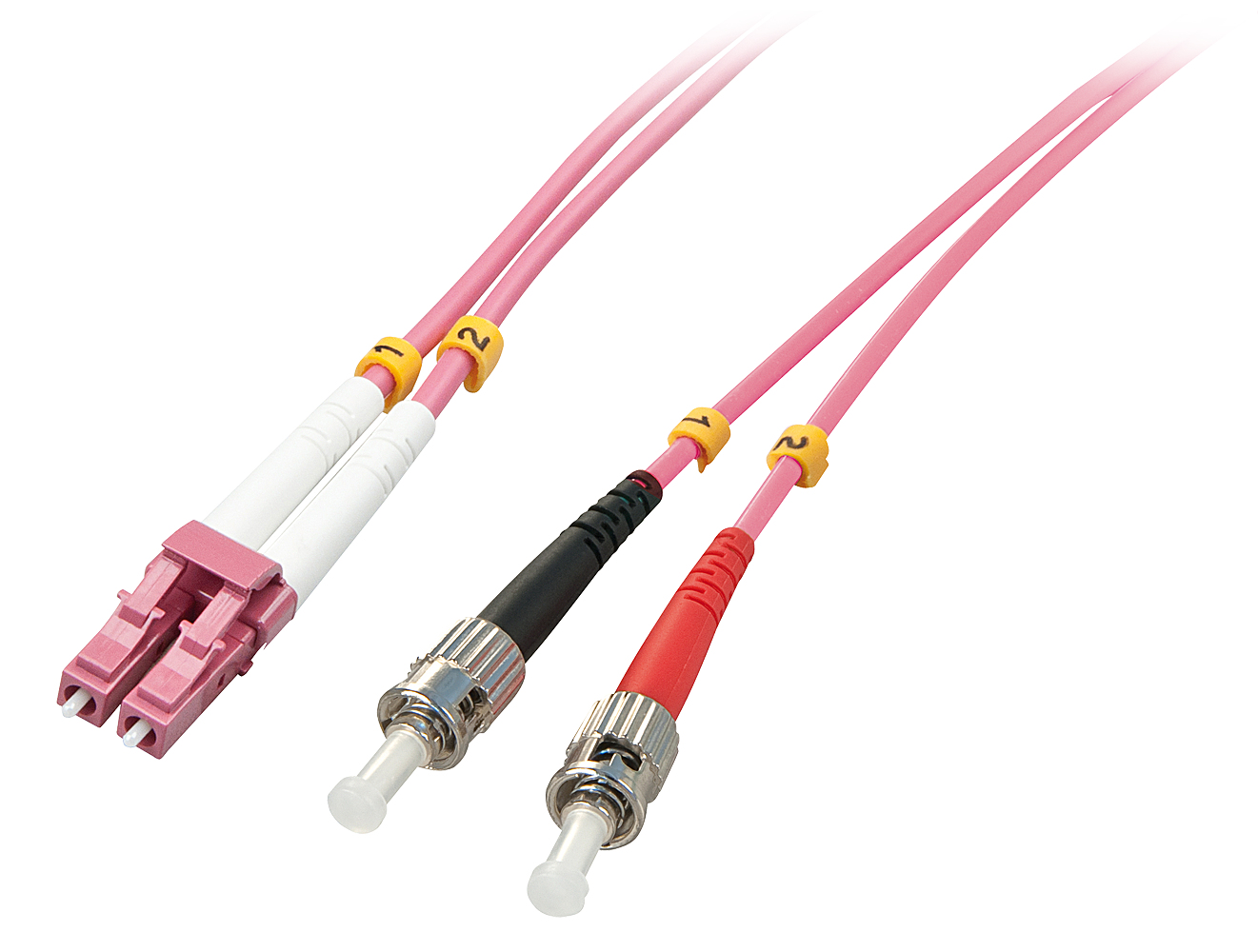 Lindy 46350 fibre optic cable 1 m LC ST OM4 Pink