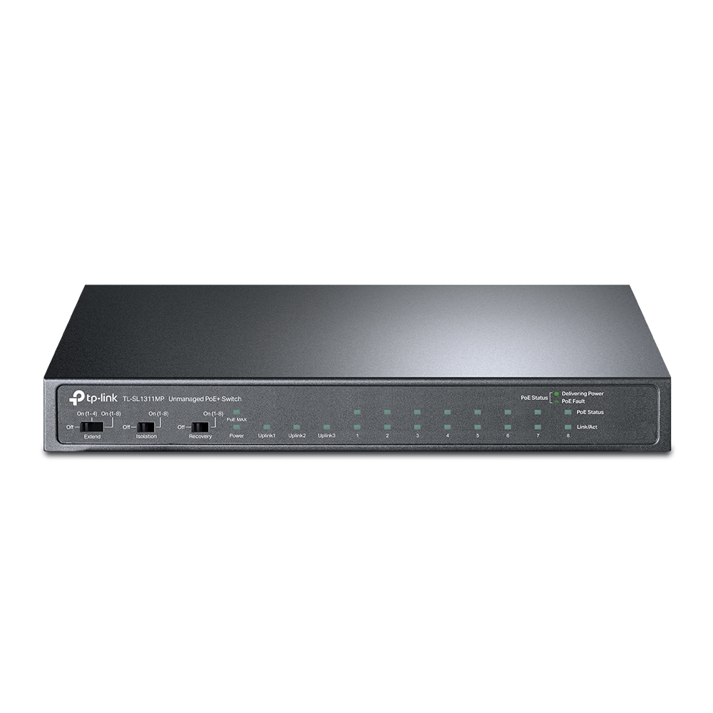 Image of TP-Link 8-Port 10/100Mbps + 3-Port Gigabit Desktop Switch with...