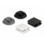 DeLOCK 18394 cable organizer Desk/Wall Cable holder Black, Grey, White 4 pc(s)