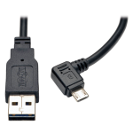 Tripp Lite UR05C-003-RB Dedicated Reversible USB Charging Cable (Reversible A to Right-Angle 5-Pin Micro B) Black, 3 ft. (0.91 m)