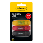 Intenso Rainbow Line 3 Pack USB Stick 8 GB, USB-A 2.0, assorted colors, multipack