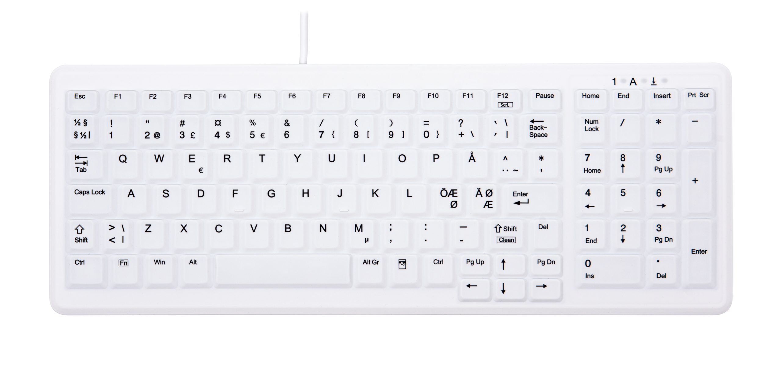 Image of CHERRY AK-C7000 keyboard USB QWERTY Norwegian White