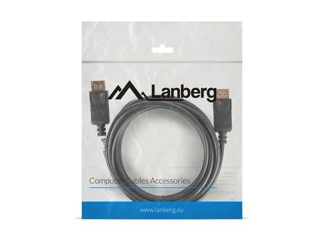 Image of Lanberg CA-DPDP-10CC-0030-BK DisplayPort cable 3 m Black