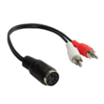 Alcasa AD-2CS5B audio cable 0.2 m 2 x RCA DIN (5-pin) Black, Red, White