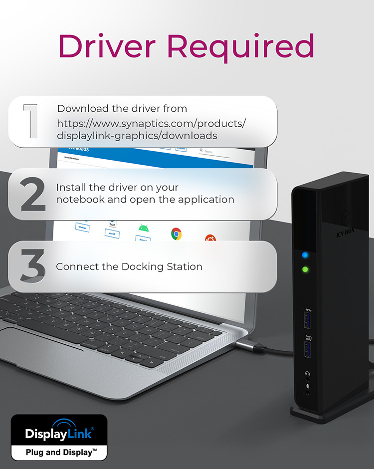 ICY BOX IB-DK2251AC Wired USB 3.2 Gen 2 (3.1 Gen 2) Type-A Black