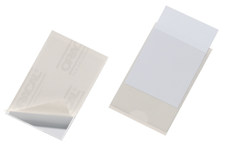 Durable POCKETFIX Self-Adhesive Business Card Holder Pocket 57x90mm