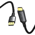 ACTECK Cable DP 1.2 a HDMI 2.0 Lynx Pro CC838-1 / 18 Gbps / DP a HDMI Macho / 4K 60 Hz / Aleación de Aluminio + Nylon / 1 m / Titanio -