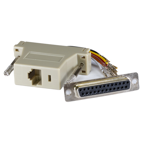 Cablenet RJ45-D25 Female Modular Adaptor Grey