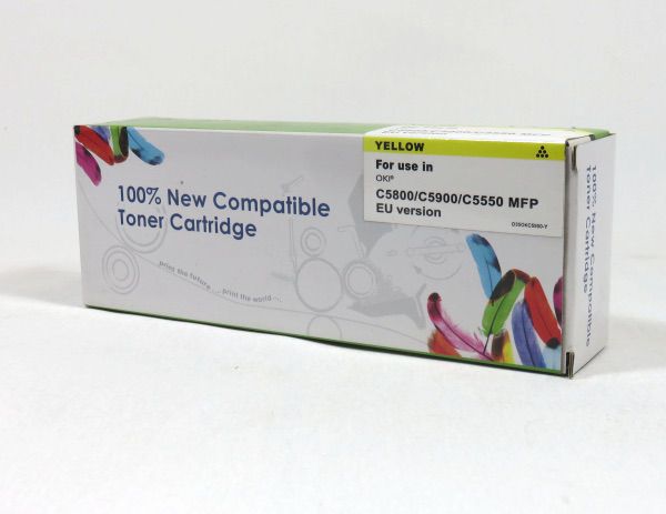 Image of DATA DIRECT Oki C5800 5900 5550 Toner Yellow Compatible 43324421C