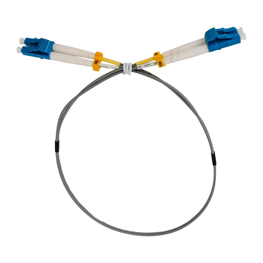 Cablenet 0.5m OS2 GREY LC/LC Cable Duplex LSZH