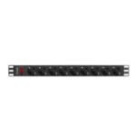 Lanberg PDU-09F-0300-BK power distribution unit (PDU) 9 AC outlet(s) 1U Black, Grey