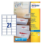 Avery J8160-25 printer label White