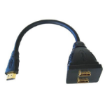 Cables Direct HDMI High Speed w/ Ethernet, 15cm Cable splitter Black