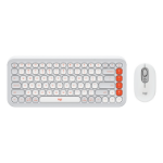 Logitech POP Icon Combo keyboard Mouse included Universal Bluetooth QWERTY English Orange, White