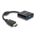 DeLOCK 61077 video cable adapter 0.15 m HDMI Type A (Standard) VGA (D-Sub) Black