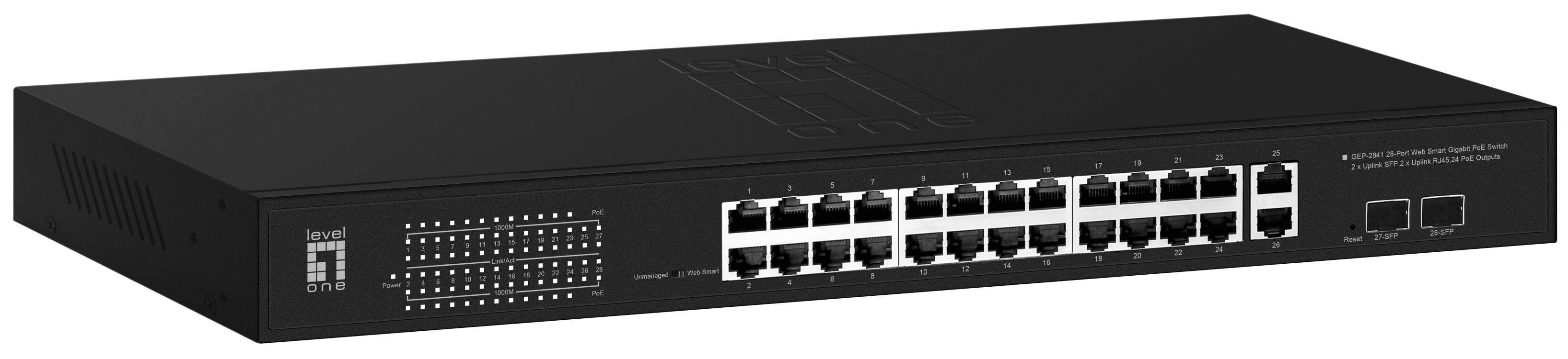 Image of LevelOne GEP-2841 network switch Managed L2 Gigabit Ethernet...