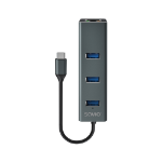 Savio AK-57 USB-C - 3 x USB-A HUB with RJ-45 Gigabit Ethernet adapter 5000 Mbit/s grey 2 x USB 3.2 Gen 2 (3.1 Gen 2) Type-C 1000 Mbit/s