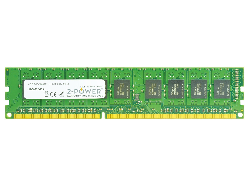 2-Power 8GB DDR3L 1600MHz ECC + TS UDIMM Memory