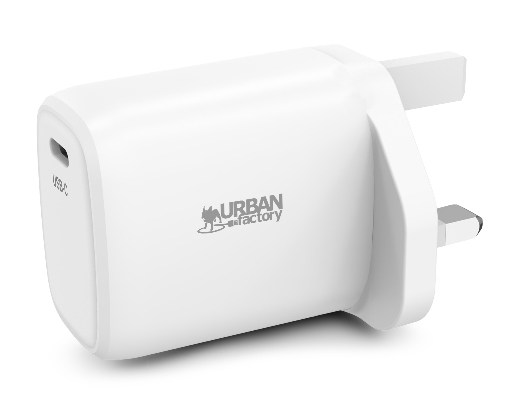 Urban Factory POWEE: USB-C CHARGER - 65Watts (UK plug) BLANC