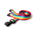 Digital ID 15mm Recycled Rainbow Lanyards with Plastic J-Clip (Pack of 100)