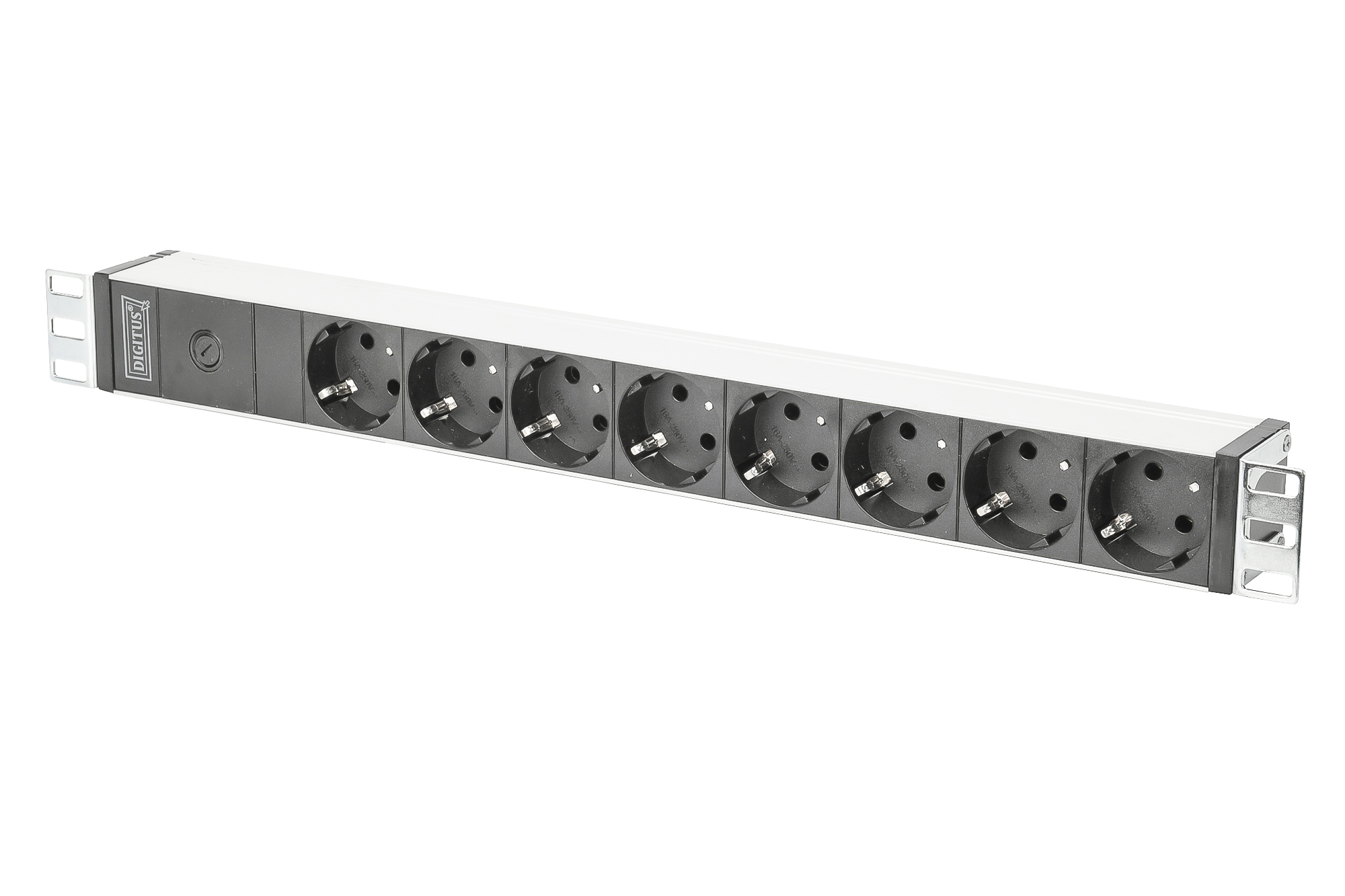 Photos - Surge Protector / Extension Lead Digitus aluminum outlet strip with pre-fuse, 8 safety outlets, 2 m sup DN 