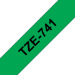 Brother TZE-741 etikett-tejp Svart på grön TZ