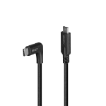 Lindy 1m USB 3.2 Straight USB-C to Right-Angled USB-C Cable, 10Gbps