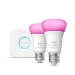 Philips Hue White and colour ambience Starter kit: 2 E27 smart bulbs (1100)